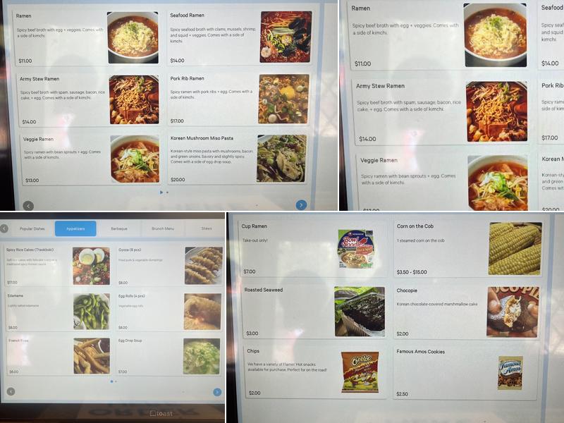 Moon’s Korean Kitchen Menu