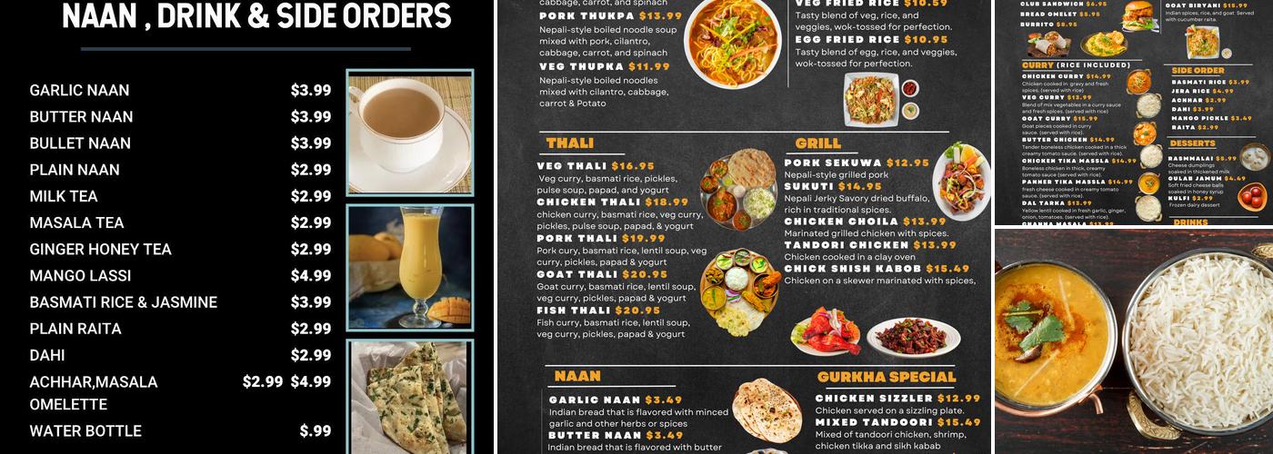 Gurkha Grill Menu