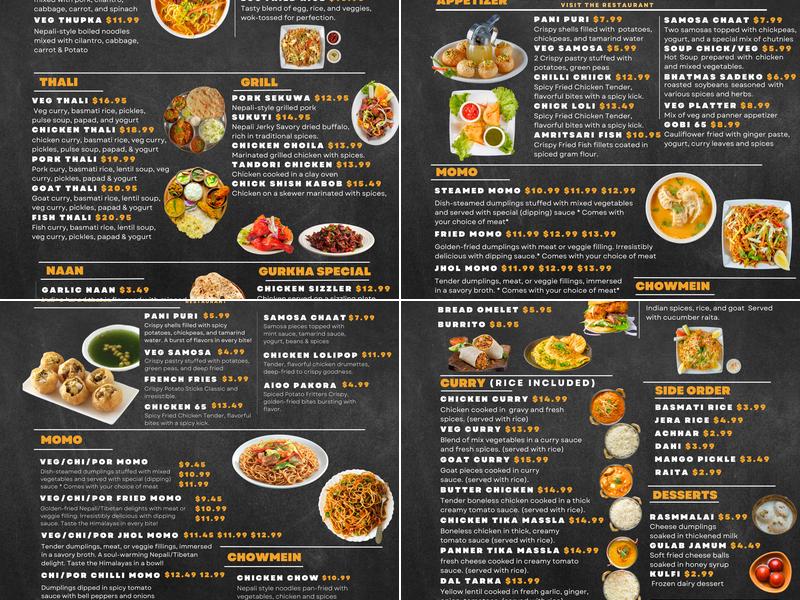 Gurkha Grill Menu