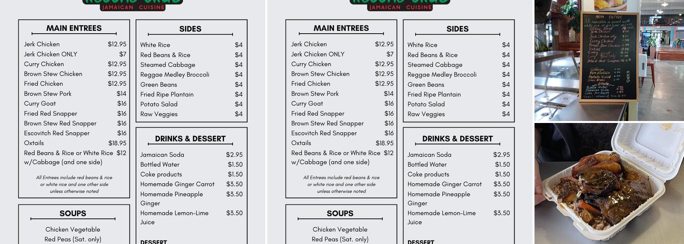 Reggae Grub Menu