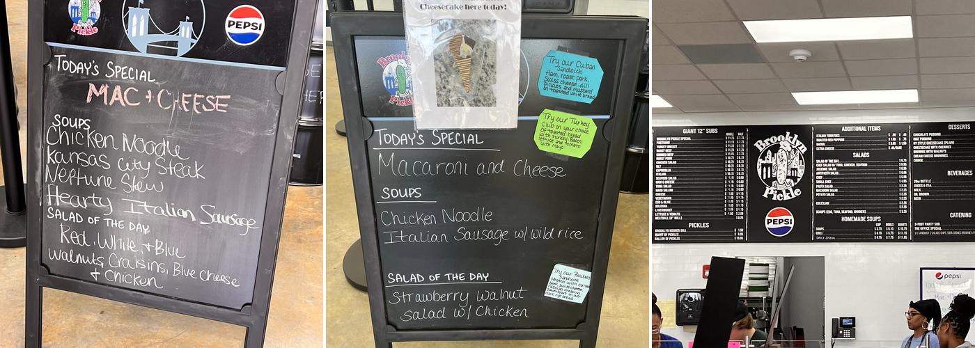 Brooklyn Pickle Pinehurst Menu