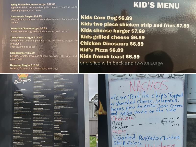 Humboldt Bay Burgers Menu