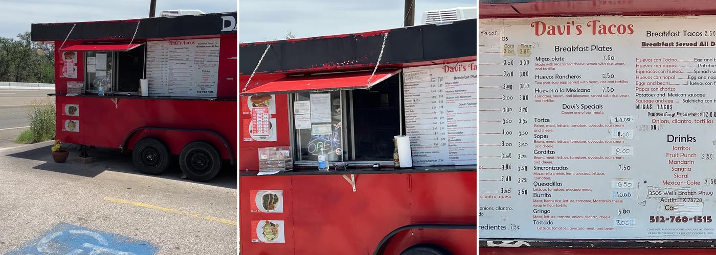 Davi’s Tacos Menu