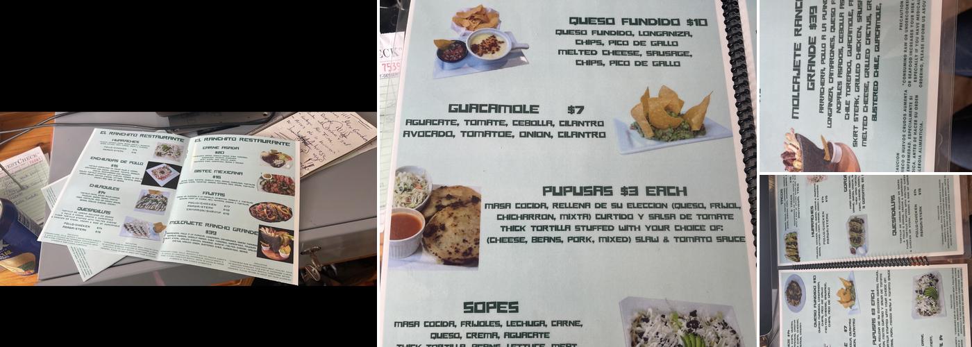 El Ranchito Menu
