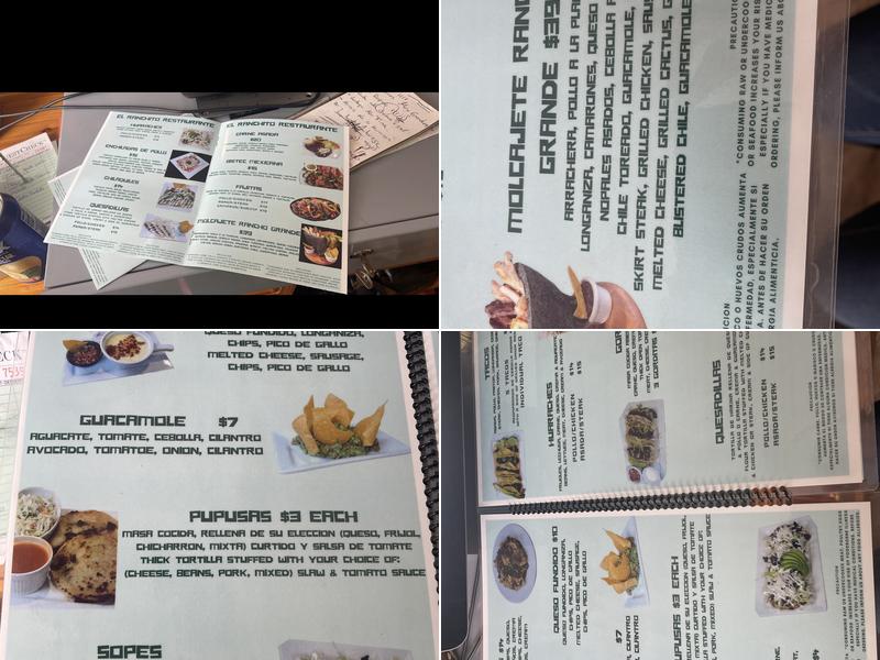 El Ranchito Menu