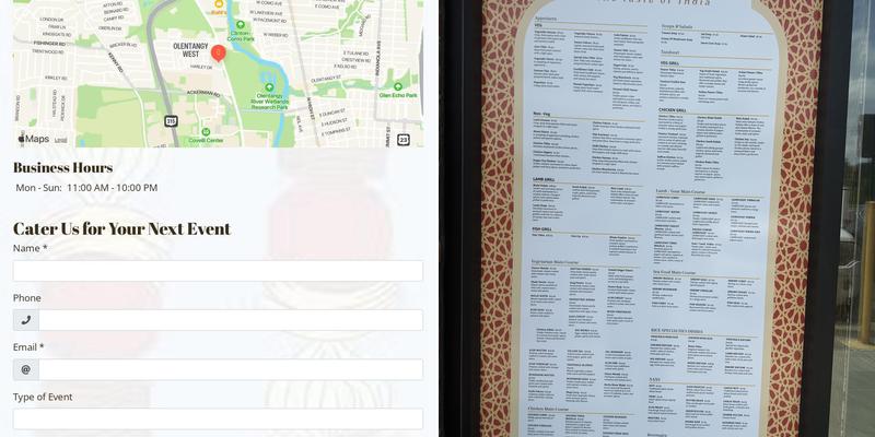 Anand India Restaurant Menu