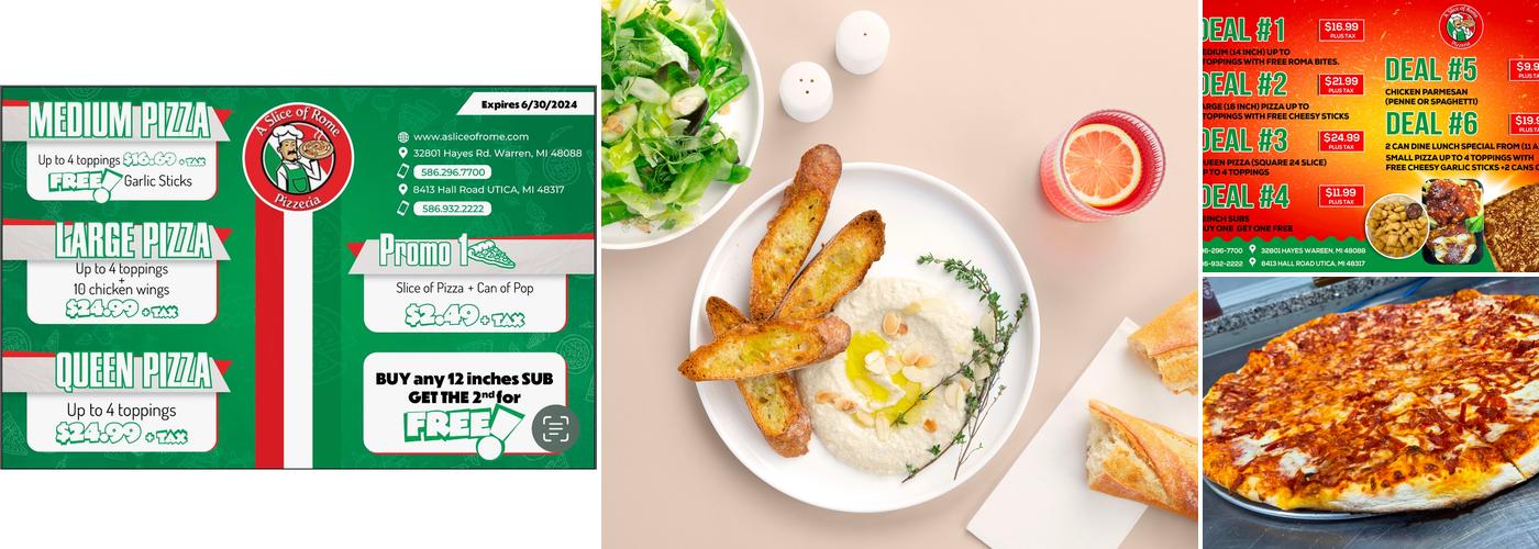 A slice of rome Menu