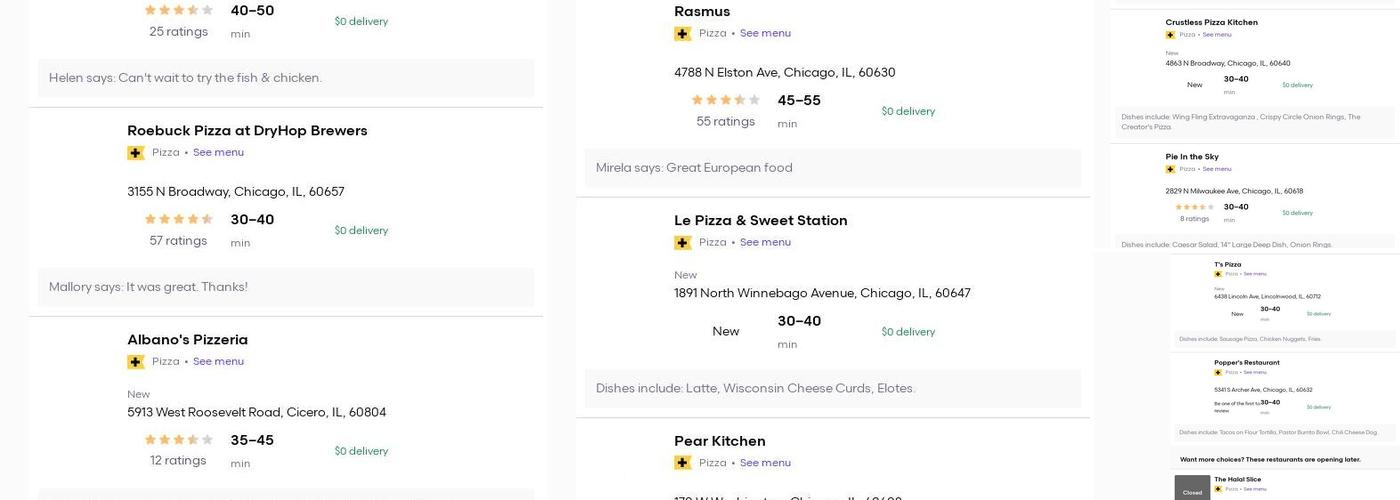 Martello's Pizza Menu