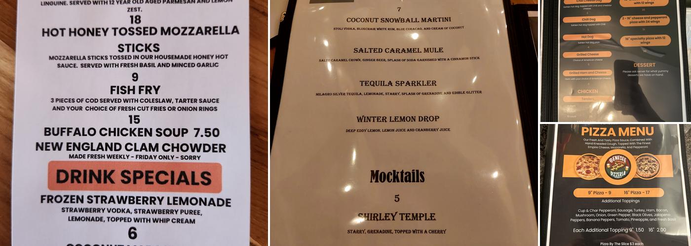 Genesee pizzeria Menu