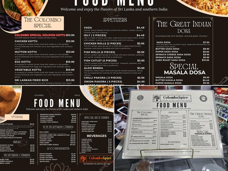 Colombo spice Menu