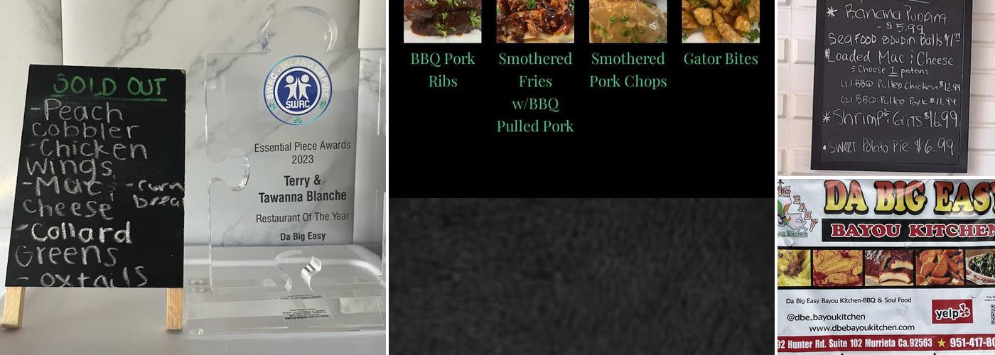 Da Big Easy Bayou Kitchen BBQ & Soulfood Menu