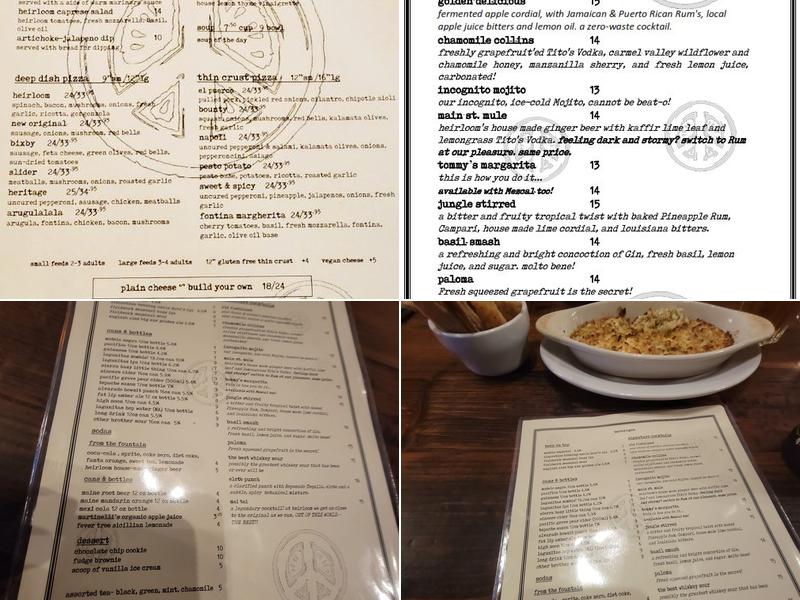 live@heirloom pizza co. Menu