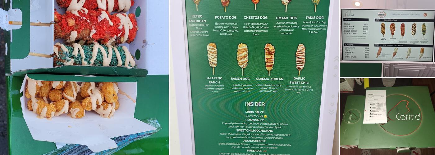 Corn'd korean Corndogs Menu