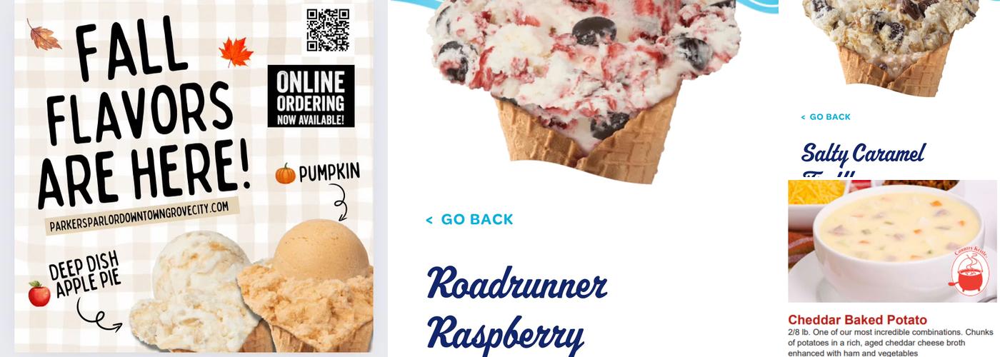 Parker's Parlor Menu