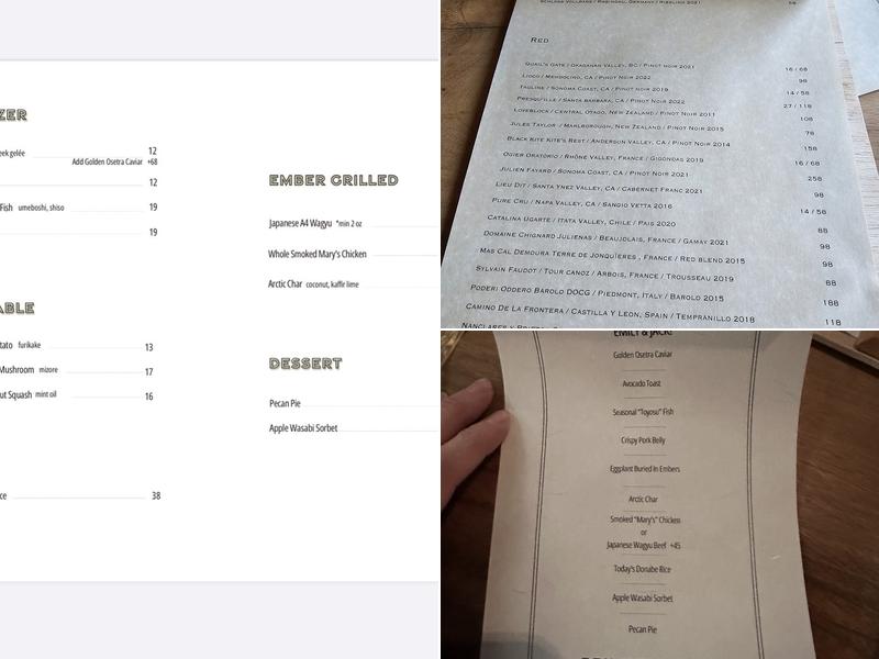 Smoke Door - Lake Tahoe Saryo Menu