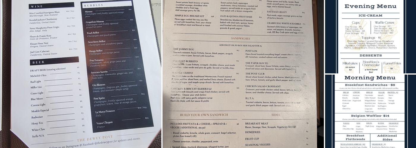 The Dewey Post Menu