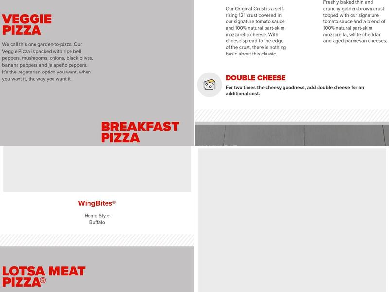 Hunt Brothers Pizza Menu