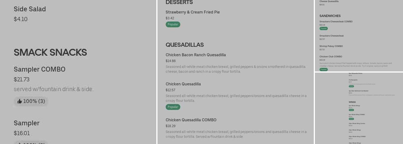 Smackers Menu