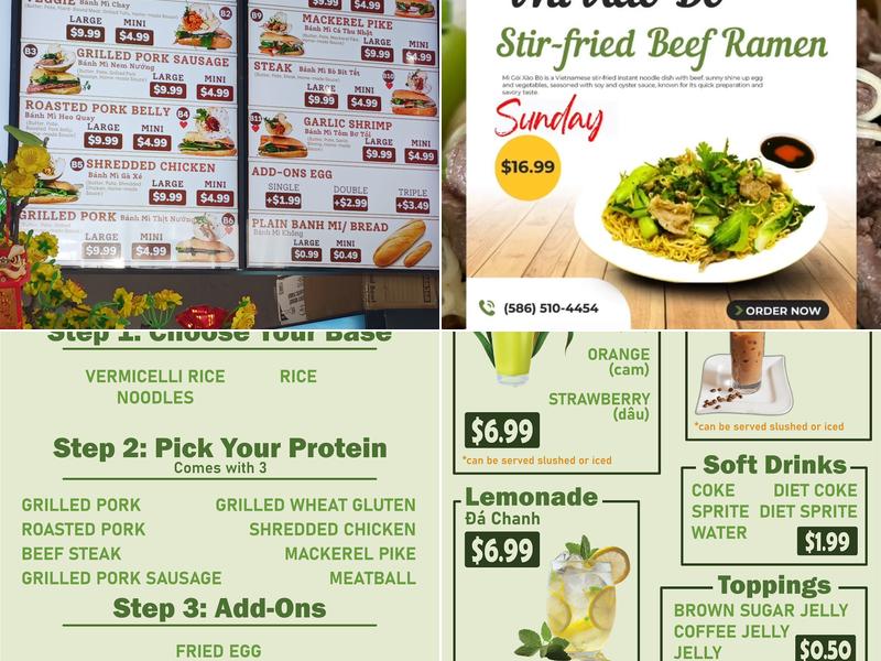 88 Banh Mi and Bowl Menu