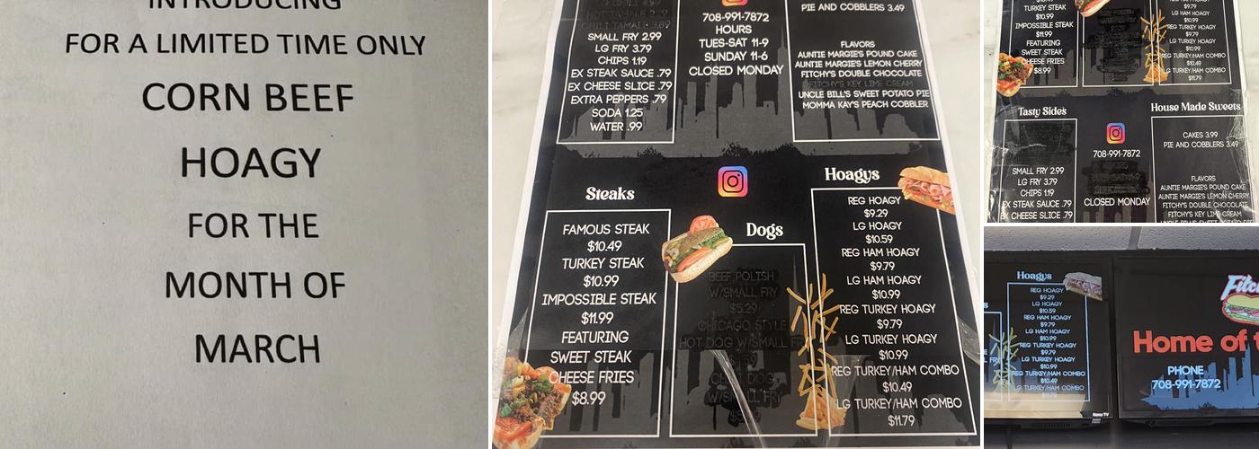 Fitchy's Home of the Hoagy Menu