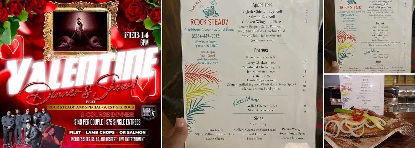 Rock Steady Spindale Menu