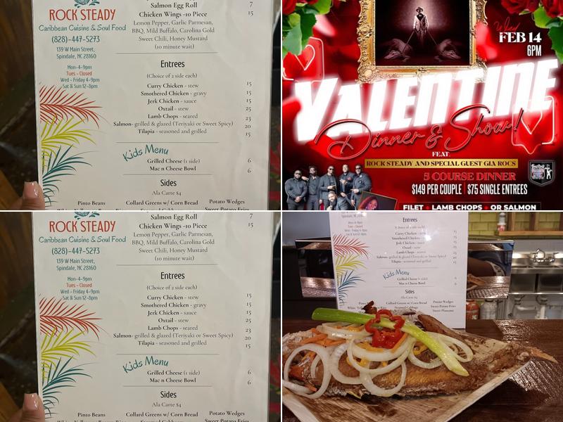 Rock Steady Spindale Menu