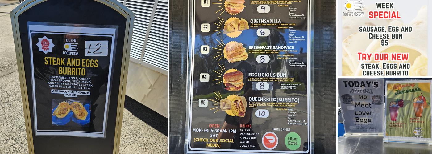 Queen Eggxpress Menu