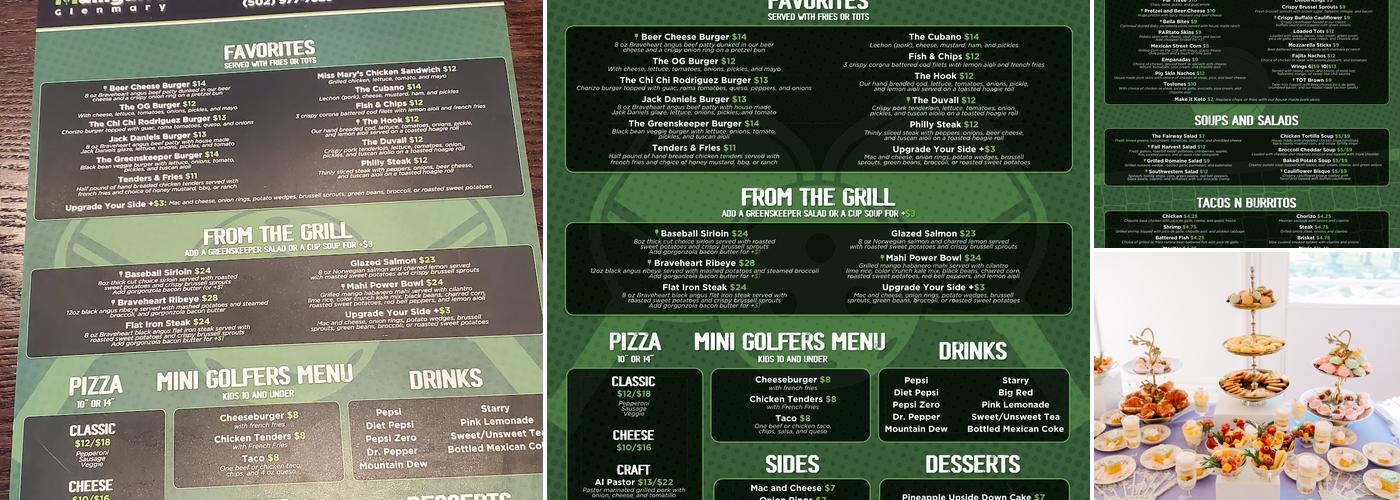 Mulligan's Glenmary Menu
