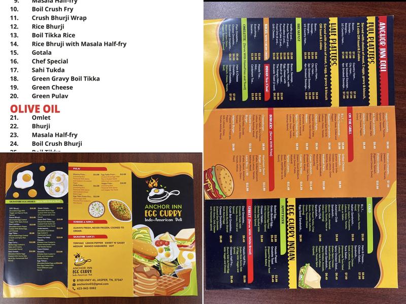 Egg Curry Menu