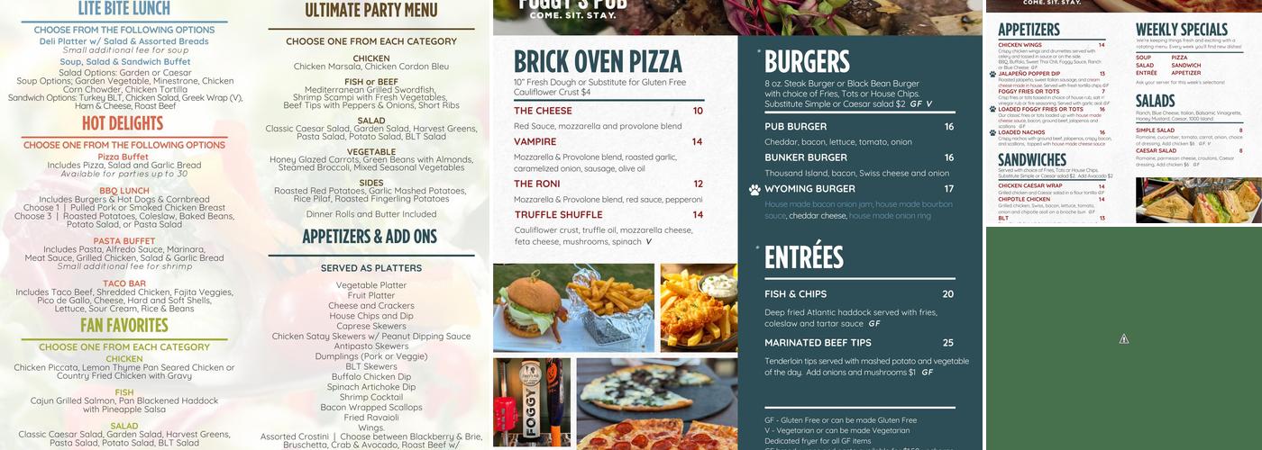 Foggy's Pub Menu