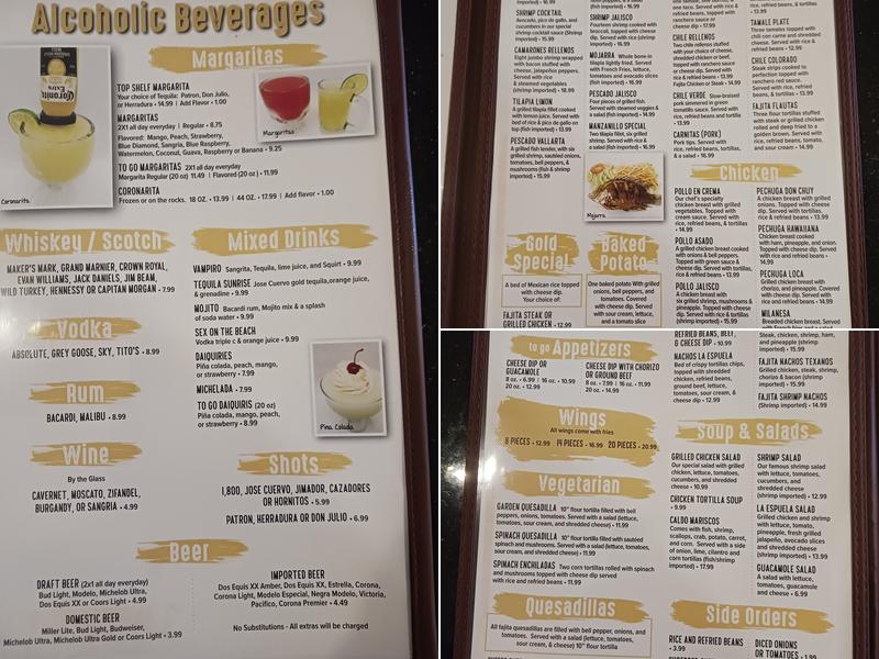 La Espuela Cantina & Grill Menu