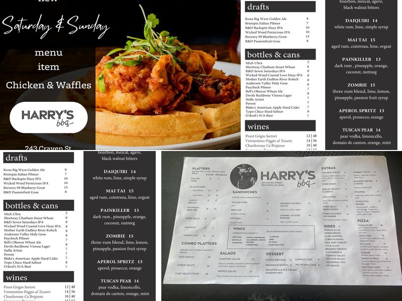 Harry’s bbq Menu