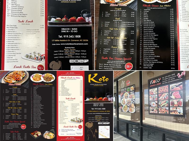 KOTO Hibachi & Sushi Menu