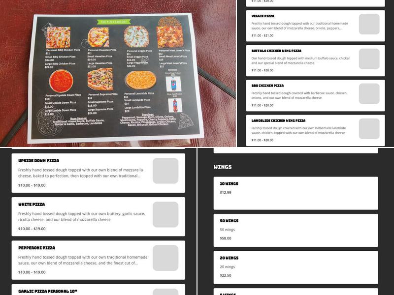 The Pizza Factory Menu