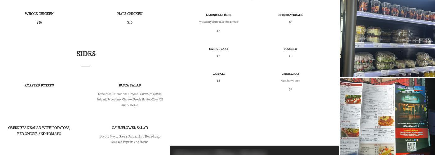 Genova's Pizza Station Menu