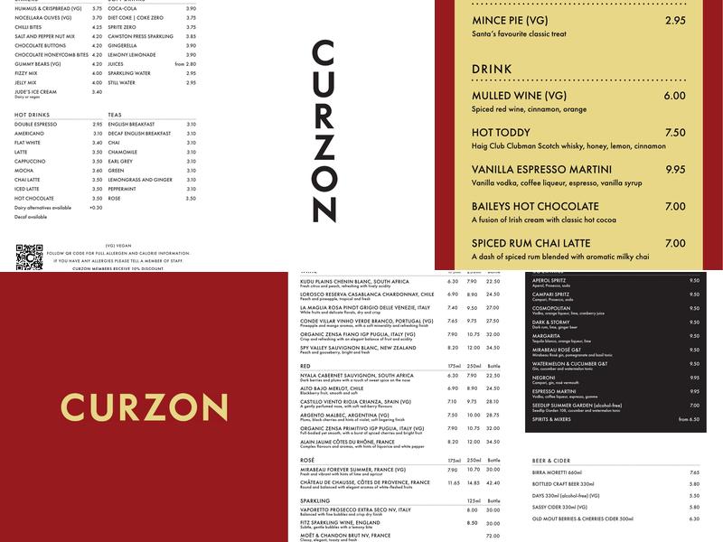 Curzon Richmond Menu