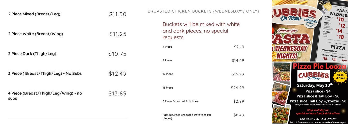 Cubbies on Main Menu