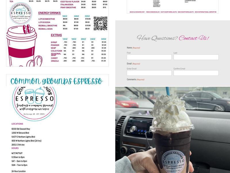 Common Grounds Espresso Menu