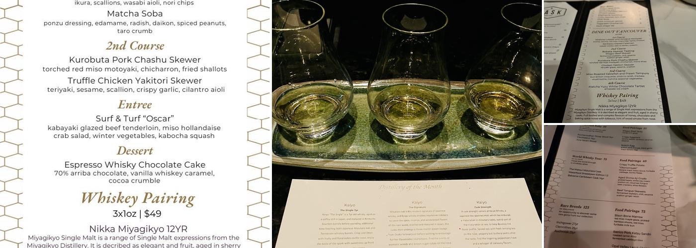 Cask Whisky Vault Menu