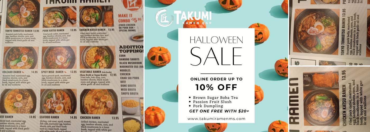 Takumi Ramen Menu