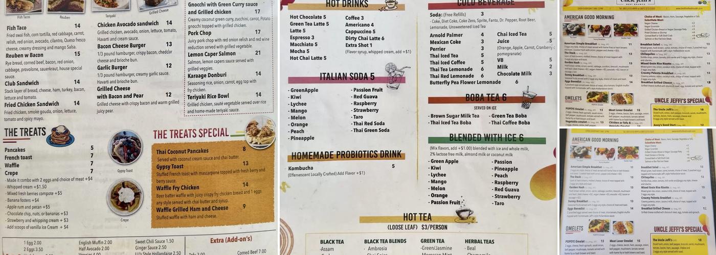 Uncle Jeffi's Menu