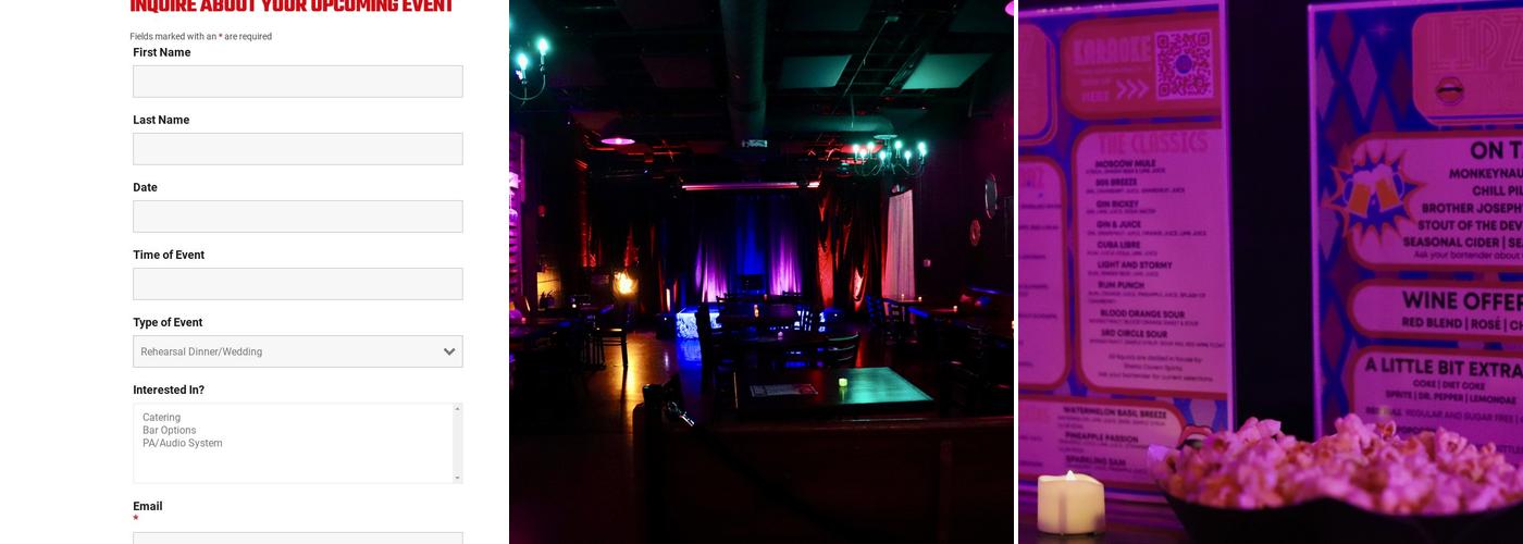Lipz Lounge Menu