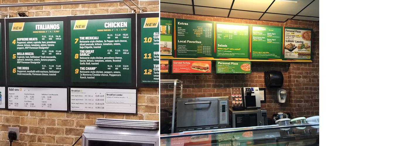 Subway Menu