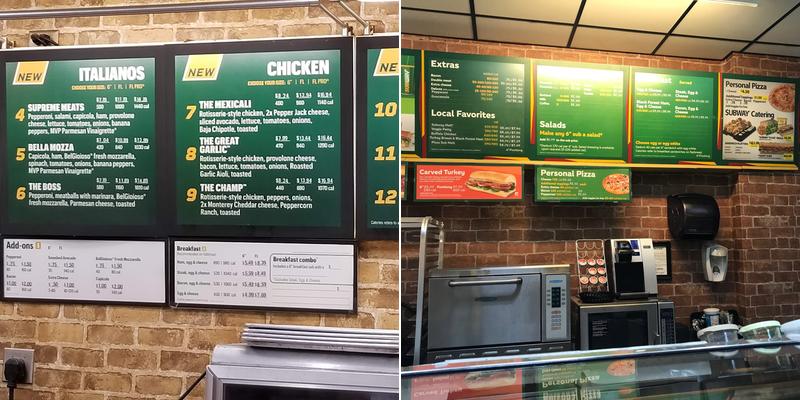 Subway Menu