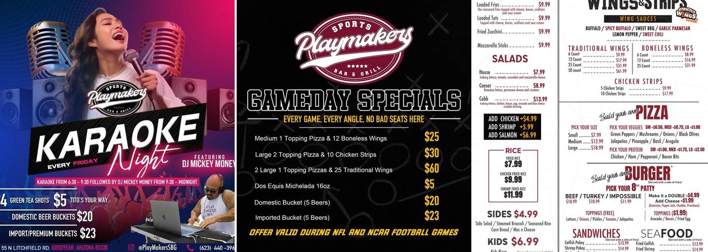 Playmakers Sports Bar And Grill Menu