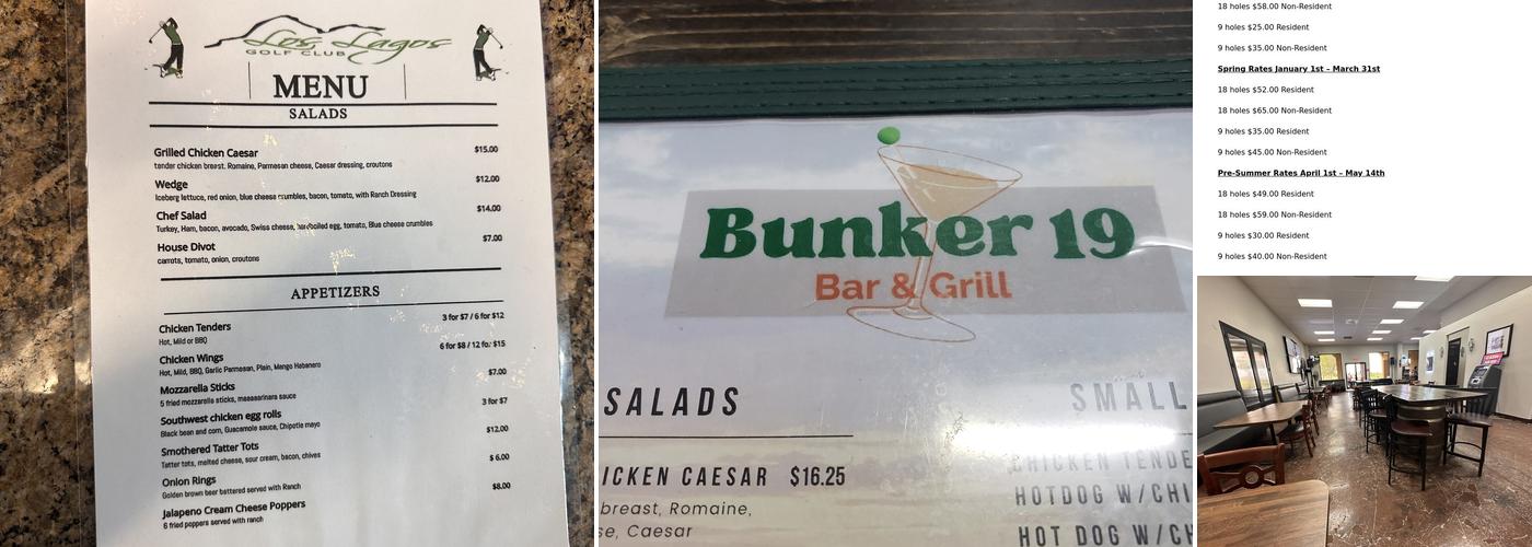 Bunker 19 Bar & Grill Menu