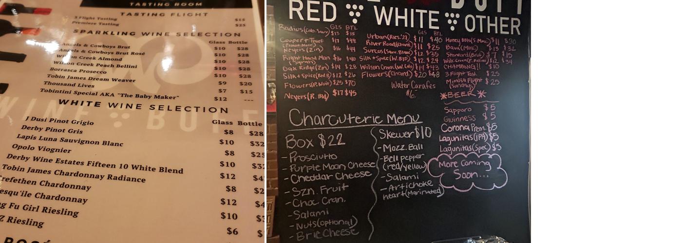 Wine Buff Tasting Room Menu