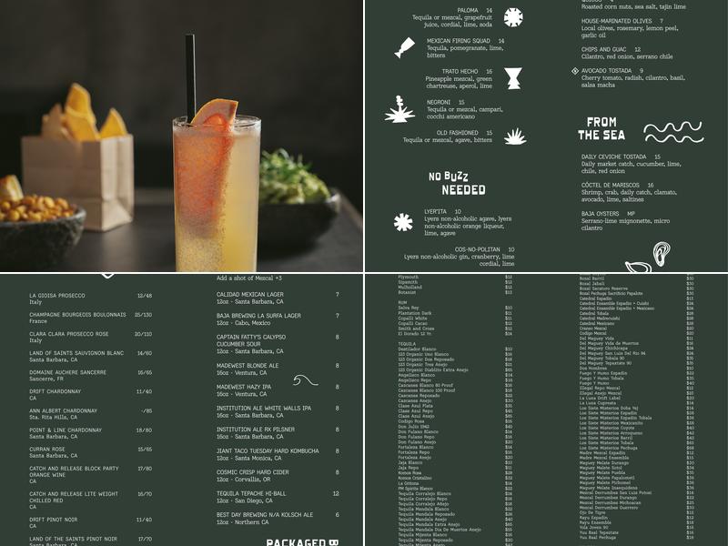 Dusk Bar Menu