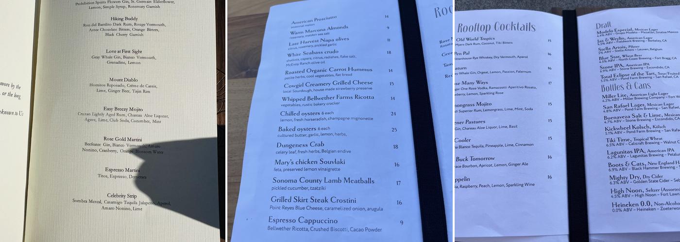 Above Fifth Menu