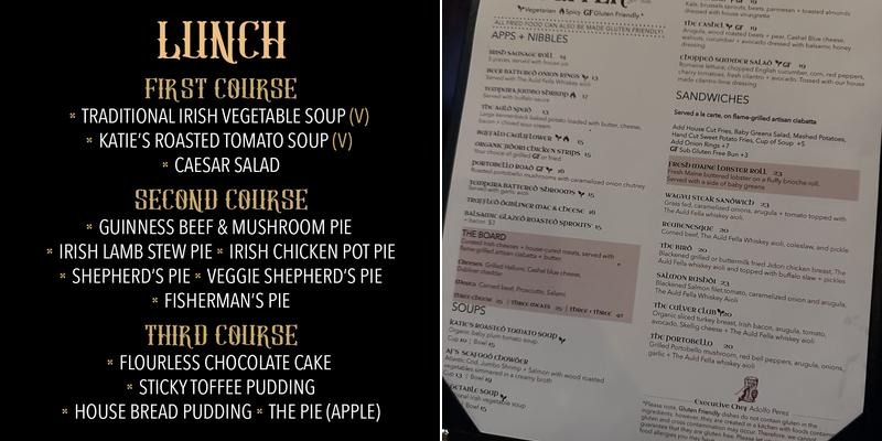 The Auld Fella - Wilshire Menu